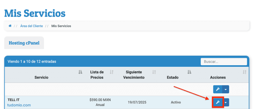 Configurar Servicio