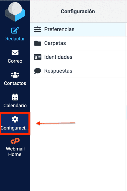 Configuración Webmail