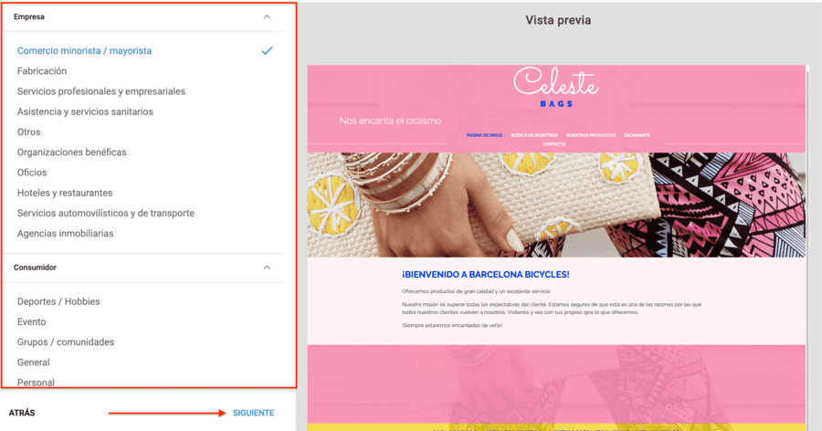 Categoría de empresa